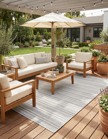 9' x 12' Easy-Clean Ribbon Indoor / Outdoor Rug