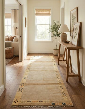 2' 9 x 7' 10 Hand Knotted Nepal Wool Runner Rug
