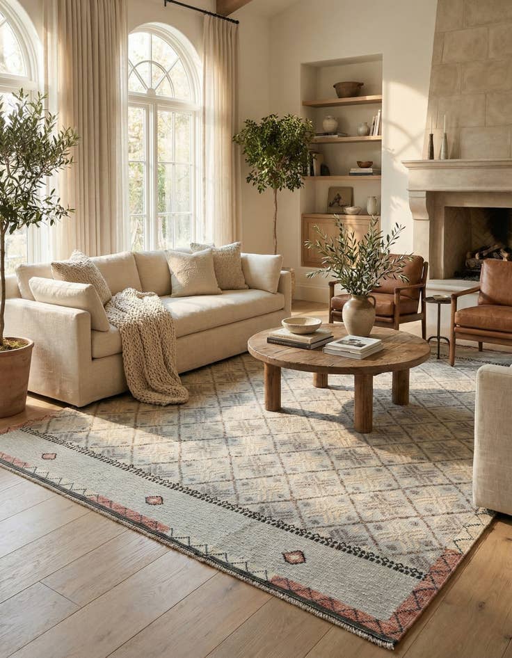 Detail image of 8' 8 x 12' 8  Hand Knotted Moroccan Wool Rug