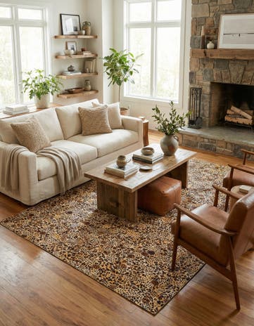 4' 11 x 7' 11 Cowhide Stocks Rug