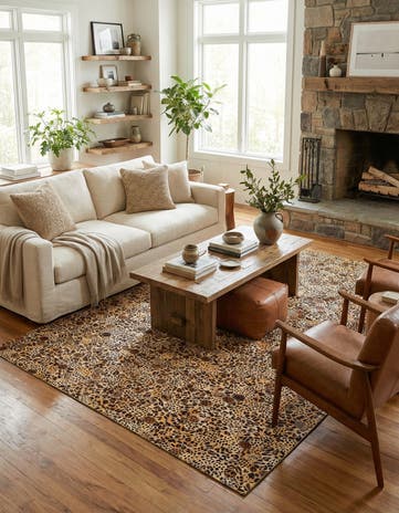 4' 11 x 7' 11 Cowhide Stocks Rug