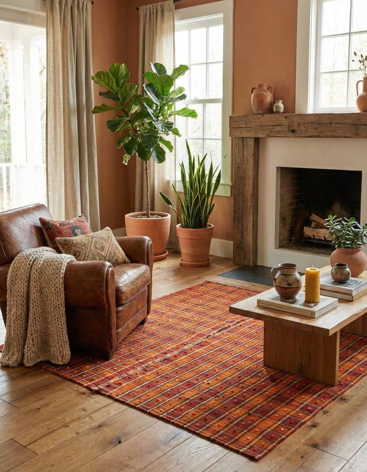 Detail image of 4' 10 x 5' 10 Jajim Rug