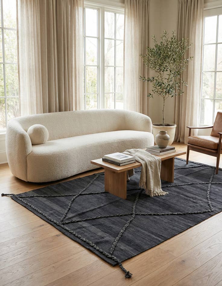 Detail image of 4' 2 x 5' 10  Hand Woven Kilim Modern Wool Rug