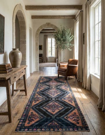 4' 7 x 10' 4 Hand Knotted Ultra Vintage Persian Wool Runner Rug