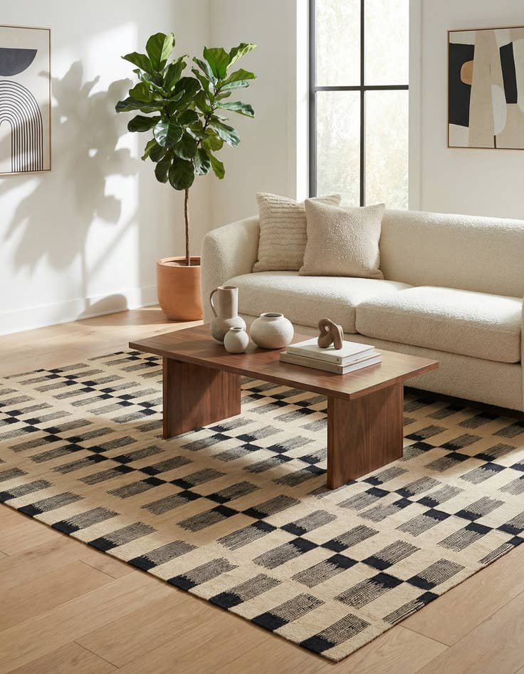 Detail image of 5' 9 x 7' 8  Hand Woven Kilim Modern Wool Rug