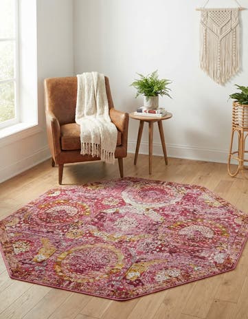 Pink Santiago Octagon Rug