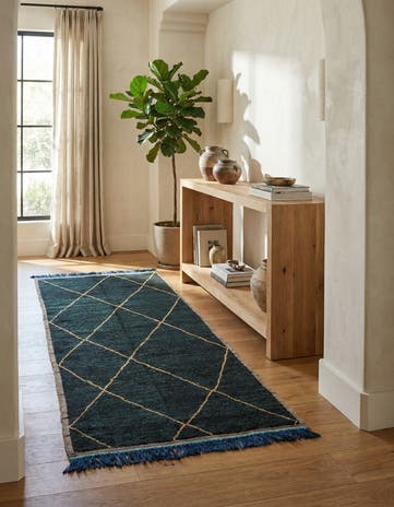 4' 10 x 9' Hand Knotted Moroccan Wool Runner Rug