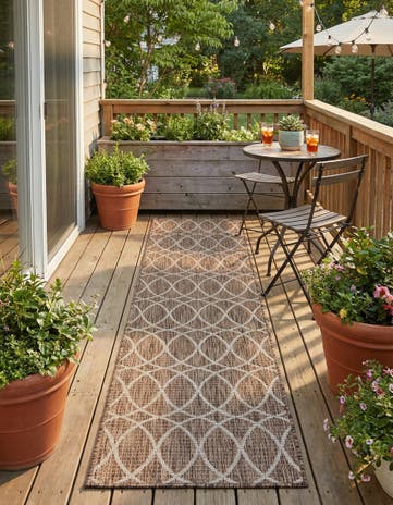 2' x 8' Easy-Clean Lattice Indoor / Outdoor Runner Rug