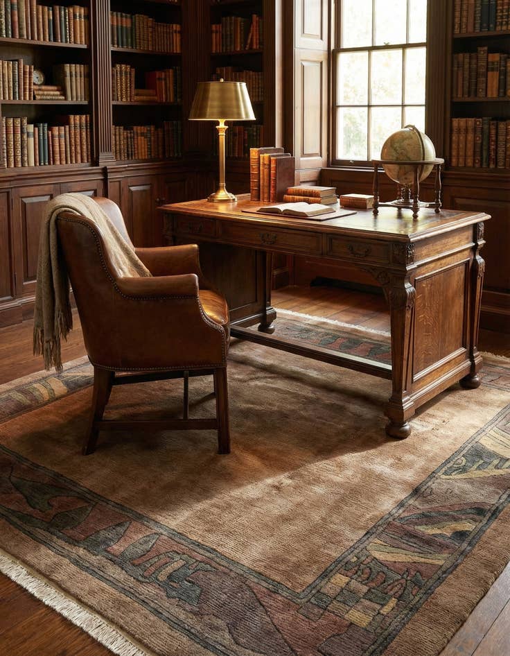 Detail image of  6' 5 x 6' 5  Hand Knotted Tibet Wool Square Rug