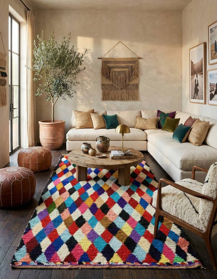 Detail image of 6' x 13' 8  Hand Knotted Moroccan Wool Runner Rug