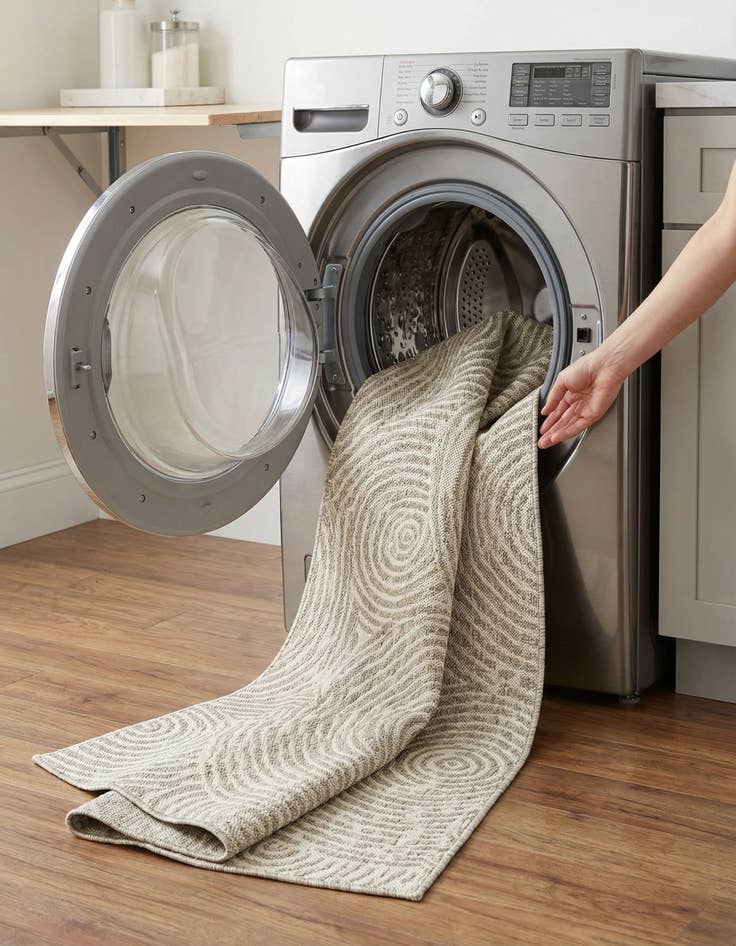 Detail image of 2' 7 x 12'  Washable Modern Indoor / Outdoor Runner Rug