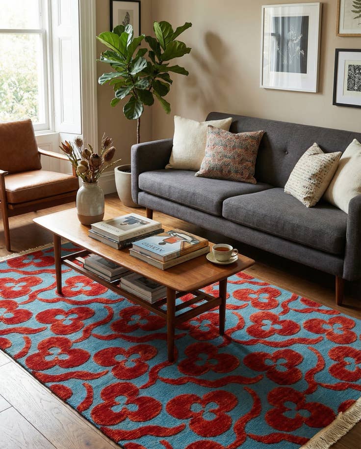 Detail image of 4' 2 x 6' 4 Hand Knotted Darya Wool Rug