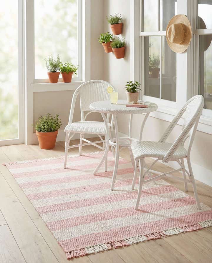4' x 6' Easy-Clean Eco Plaid Washable Indoor / Outdoor Rug