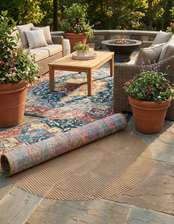 Detail image of 7' x 7' Round Outdoor Rug Pad