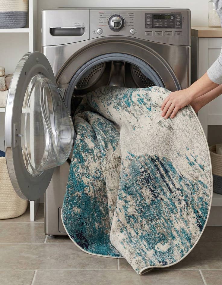 Detail image of  7' x 7'  Washable Vivid Round Rug