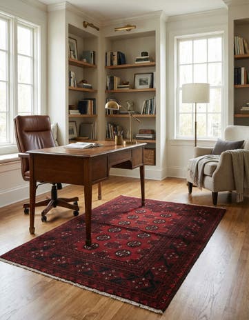 3' 2 x 4' 10 Hand Knotted Afghan Akhche Wool Rug