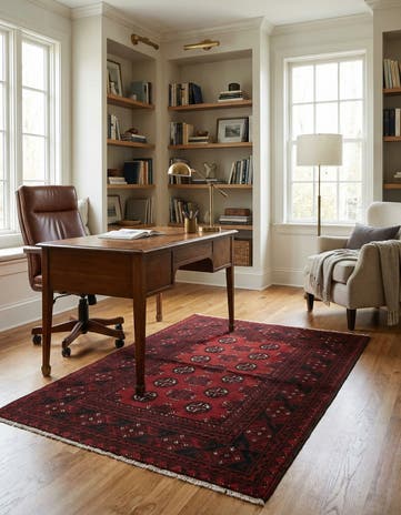 3' 2 x 4' 10 Hand Knotted Afghan Akhche Wool Rug