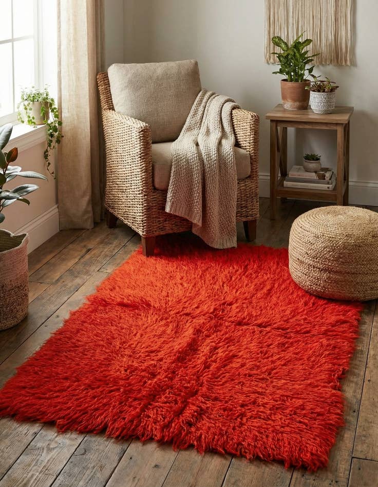 Detail image of 2' 6 x 3' 10  Hand Knotted Moroccan Wool Rug