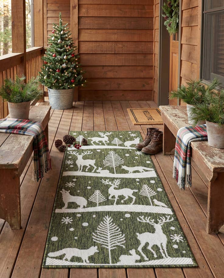 Detail image of 2' x 5' 3 Easy-Clean Holiday Indoor / Outdoor Runner Rug