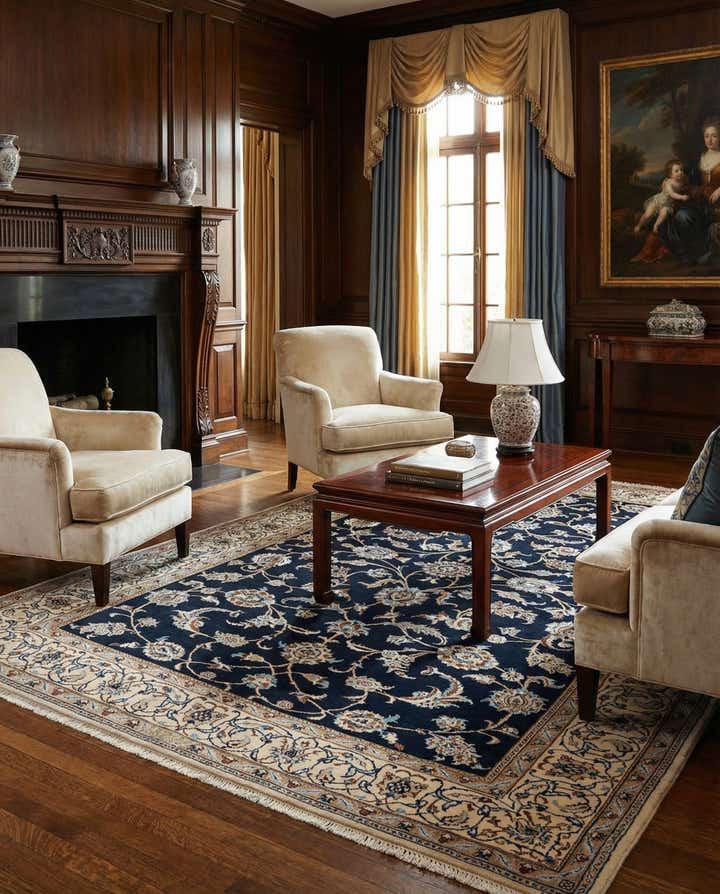 4' 4 x 6' 11 Hand Knotted Nain Rug