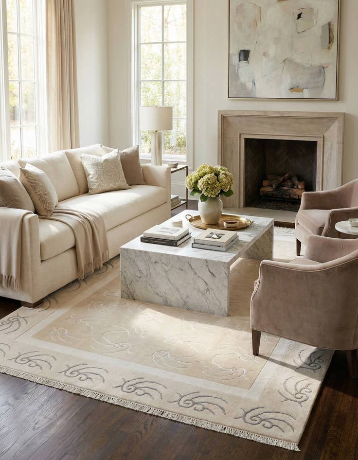 Detail image of 6' 6 x 9' 7  Hand Knotted Darya Wool Rug