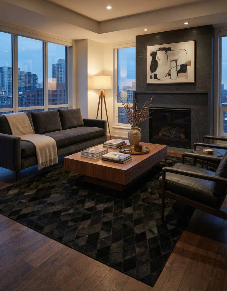 Detail image of 5' 7 x 7' 11 Cowhide Stocks Rug