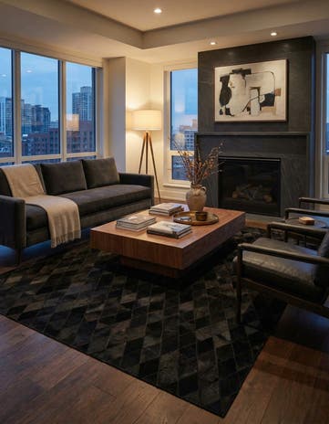 5' 7 x 7' 11 Cowhide Stocks Rug