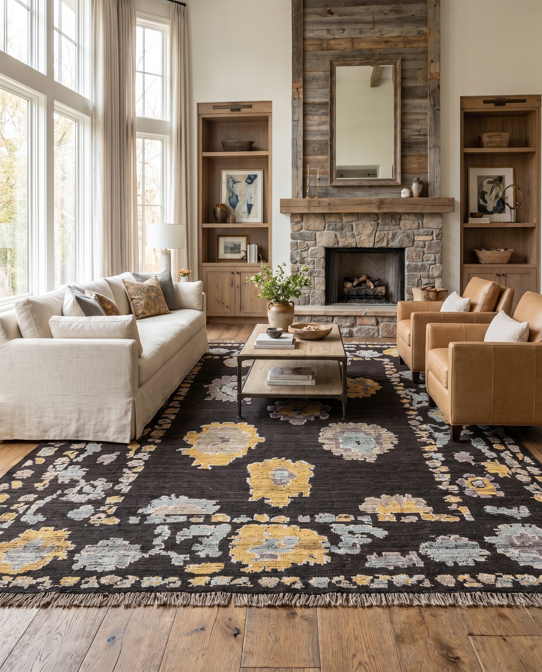 9' 2 x 12' 5 Hand Knotted Oushak Wool Rug
