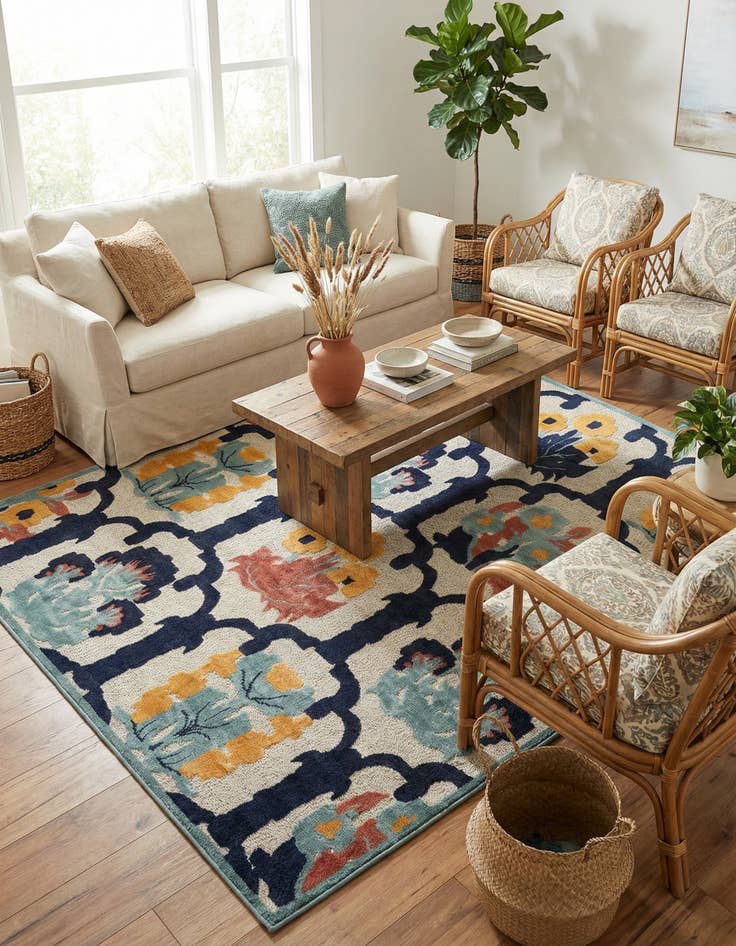 Detail image of  9' x 12'  Washable Belize Indoor / Outdoor Rug