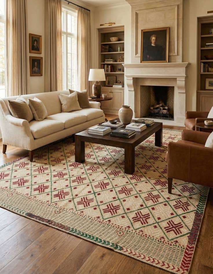 Detail image of 9' 10 x 14' 2 Hand Knotted Darya Wool Rug