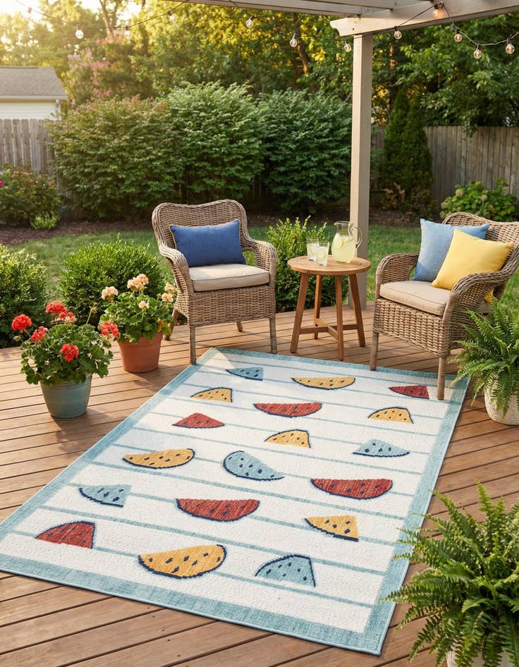 Detail image of  5' x 7' 7  Washable  Indoor / Outdoor Rug