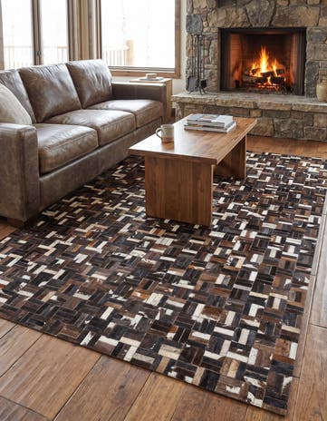 5' x 8' Cowhide Leather Rug