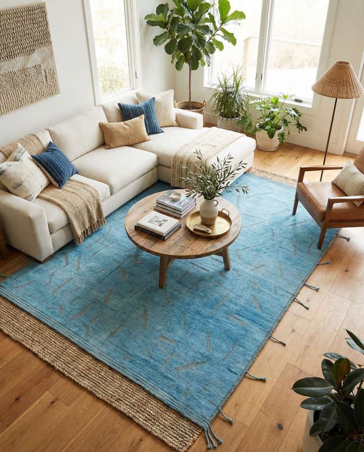 9' x 12' Hand Knotted Moroccan Wool Rug