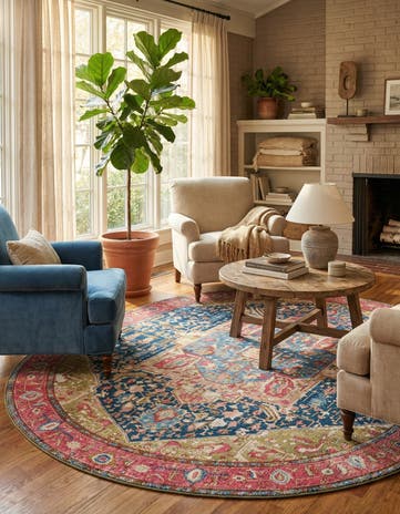 7' 10 x 10' Easy-Clean Traditional Indoor / Outdoor Oval Rug