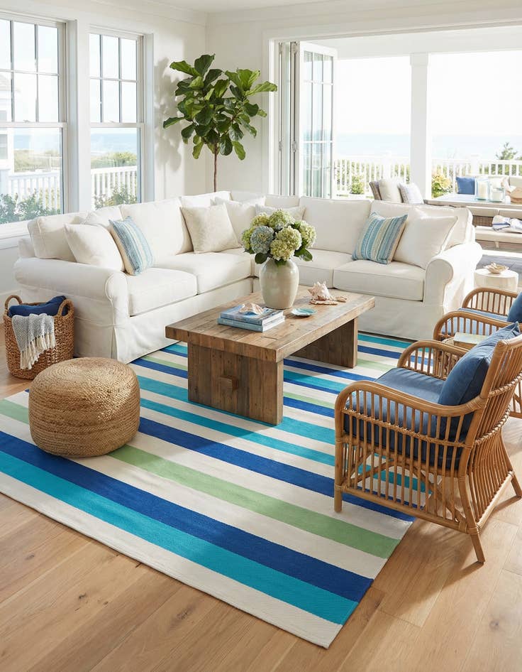 Detail image of 9' x 12' Easy-Clean Vista Breeze Indoor / Outdoor Rug