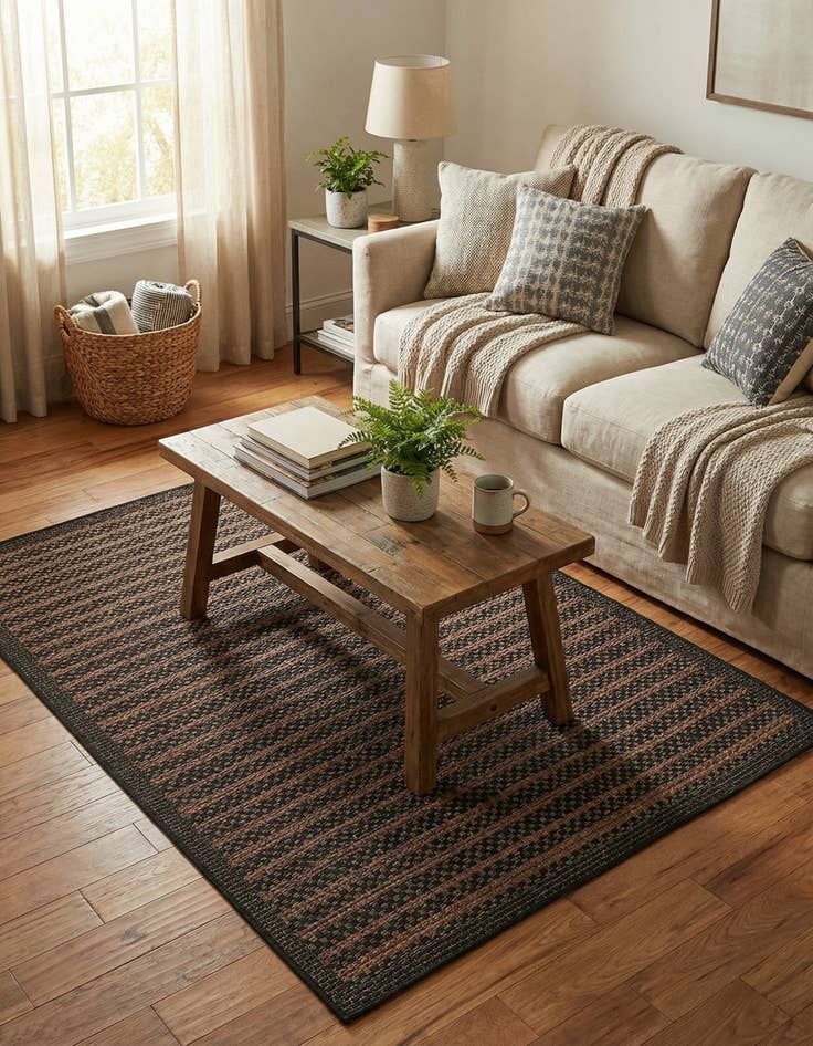 Detail image of 4' x 6' Easy-Clean Border Indoor / Outdoor Rug