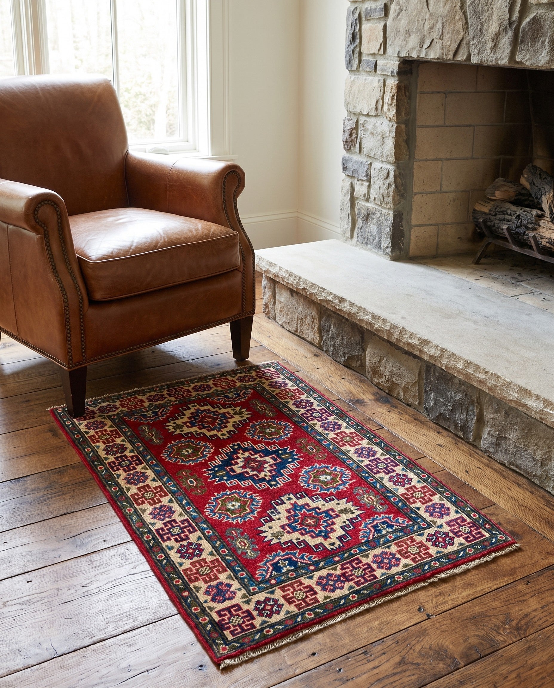 2' 7 x 3' 10 Hand Knotted Kazak Rug