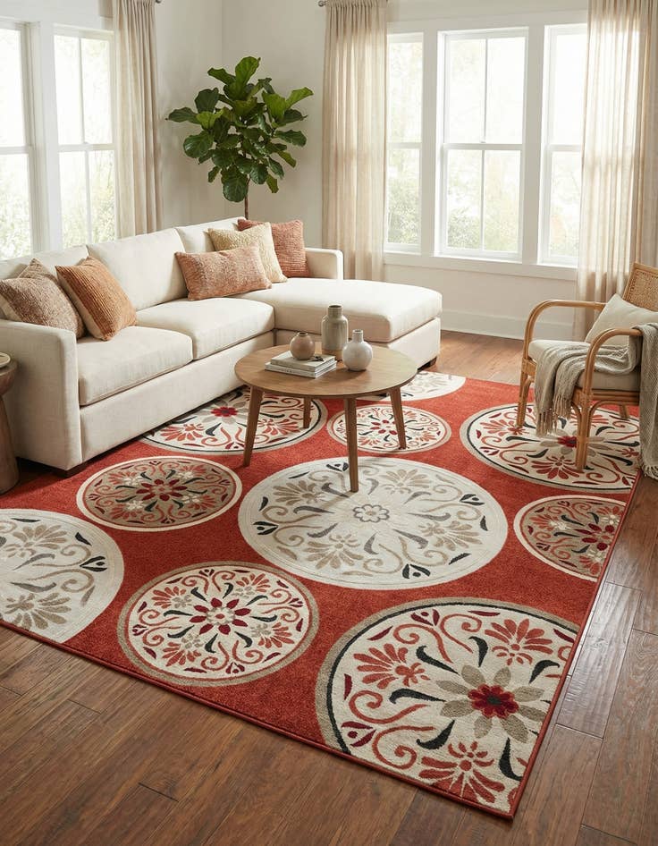 Detail image of 10' x 14' 1  Washable Modern Indoor / Outdoor Rug