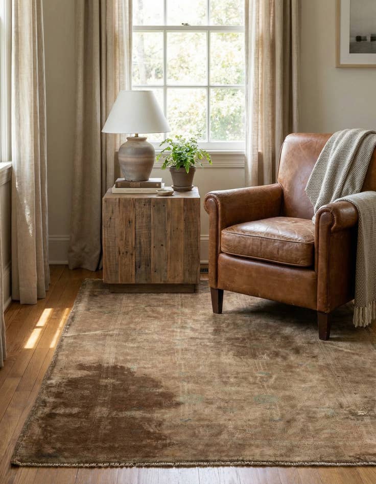 Detail image of 3' 5 x 4' 10  Hand Knotted Ultra Vintage Persian Wool Rug