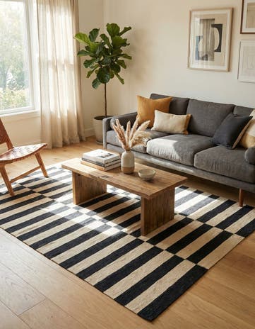 4' 2 x 5' 9 Hand Woven Kilim Modern Wool Rug
