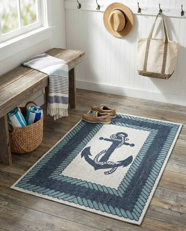 Detail image of 2' x 3' Easy-Clean Coastal Indoor / Outdoor Rug