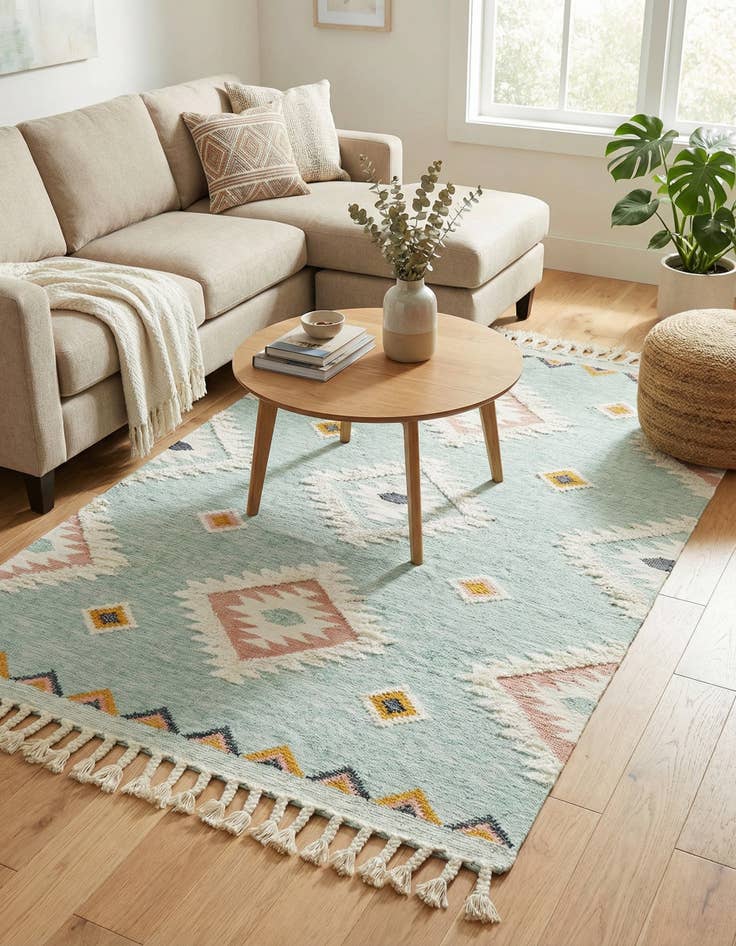 Detail image of  6' 1 x 9'  Hand Woven Arizona Wool Rug