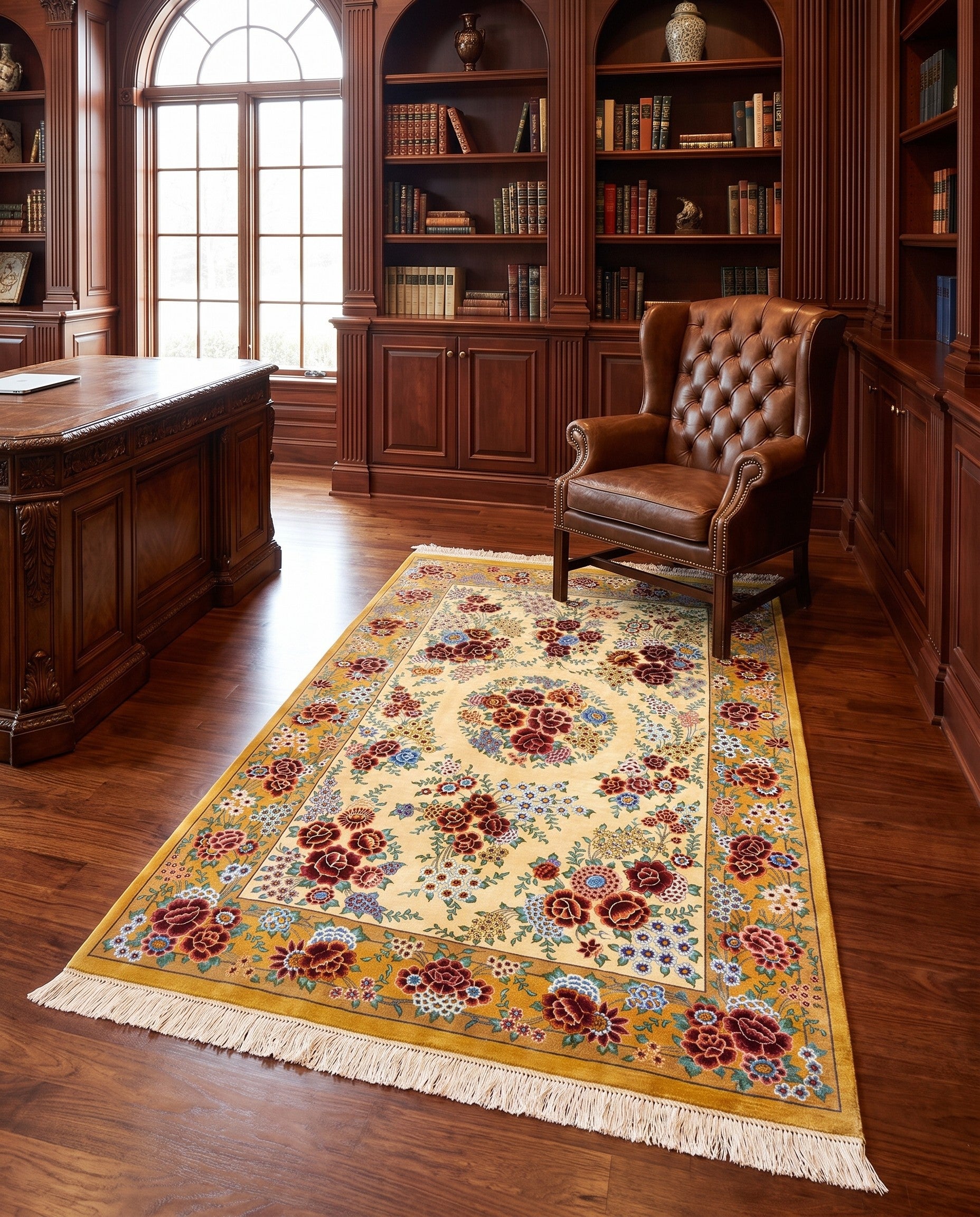 3' 3 x 5' 2 Ghom Silk Rug
