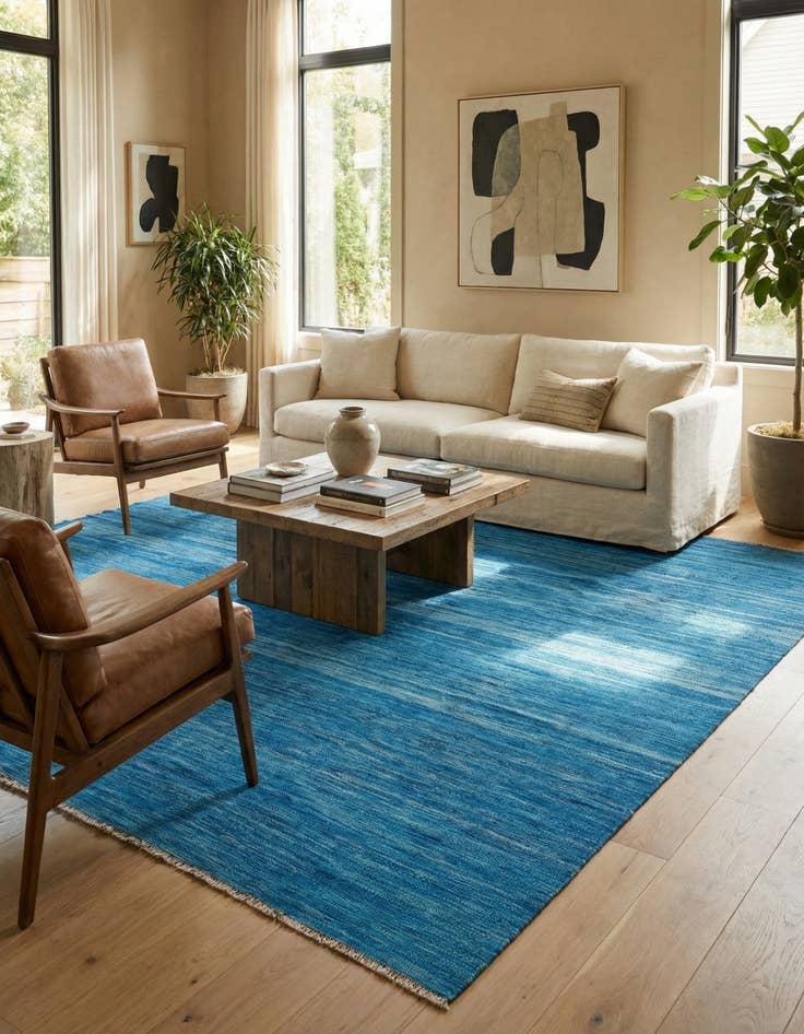 Detail image of 5' 9 x 8'  Hand Woven Kilim Modern Wool Rug