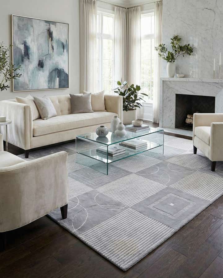 5' 7 x 7' 10 Hand Knotted Darya Wool Rug