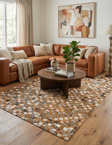 5' x 8' Cowhide Leather Rug