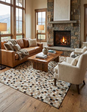 5' x 7' 11 Cowhide - Patchwork Rug