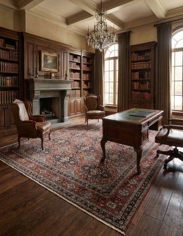 10' 8 x 14' 11 Isfahan Wool Rug