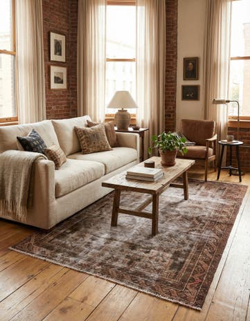 3' 7 x 6' 5 Hand Knotted Ultra Vintage Persian Wool Rug