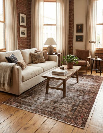 3' 7 x 6' 5 Hand Knotted Ultra Vintage Persian Wool Rug